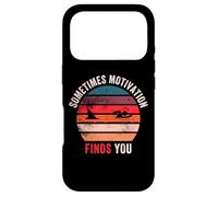 Funny Motivation Shark Quote, Sometimes Motivation Finds You Case for iPhone 17 Pro