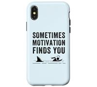 Funny Motivation Shark Quote, Sometimes Motivation Finds You Case for iPhone X/XS