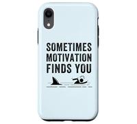 Funny Motivation Shark Quote, Sometimes Motivation Finds You Case for iPhone XR