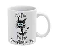 Funny Motivational Introvert White Ceramic Coffee Mug 11 Oz, Double-Sided Printed Tea Cup with Ergonomic C-Handle, Thickened Bottom Porcelain Drinkware for Home Office Kitchen, Novelty Gifts for Frien