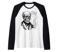 Funny Motivational Skull Stay Positive Skeleton Halloween Raglan Baseball Tee