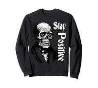 Funny Motivational Skull Stay Positive Skeleton Halloween Sweatshirt