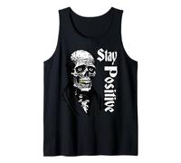 Funny Motivational Skull Stay Positive Skeleton Halloween Tank Top