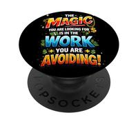 Funny Motivational Work Quote Colorful Typography PopSockets Adhesive PopGrip