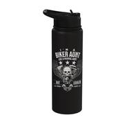 Funny Motorcycle Biker Aunt Like A Normal Aunt But Cooler Stainless Steel Insulated Water Bottle
