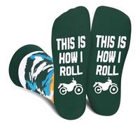 Funny Motorcycle Socks for Men Women Teen Boys -THIS IS HOW I ROLL Novelty Cool Odd Dirt Bike Sock Gifts for Bikers - Motorcycle Accessories Birthday Fathers Christmas Fun Gift Ideas Stocking Fillers