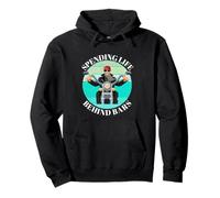 Funny Motorcycle Spending Life Behind Bars Biker Pullover Hoodie