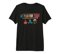Funny Mountain Bike Plan Today Coffee Ride Beer Premium T-Shirt