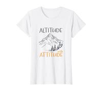Funny Mountain Outdoor Altitude Without Attitude Value Graphic T-Shirt, Women, White, XL