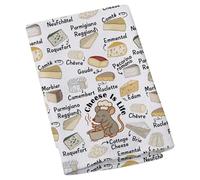 Funny Mouse Food Lover Tea Towel Cheese Is Life Kitchen Towel Cute Rat Gouda Brie Swiss Gift (Cheese Is Life)