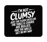 Funny Mouse Pad I‘m Not Clumsy Just The Floor Hates Me Sarcastic Quote Mousepad Non-Slip Rubber Base Office Desk Mat Gag Gift for Coworker Friend Laptop Accessory Humor Joke Present