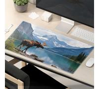 Funny Mouse Pad Majestic Moose By The Serene Lake Mouse Pad Mousepads Desk Pad Large