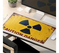 Funny Mouse Pad Radiation Warning: Caution Danger Mouse Pad Mousepads Desk Pad Large