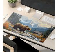 Funny Mouse Pads For Desk Brown Bear In Mountain Cabin Landscape Mouse Pad Mouse Pad Funny Funny Mousepads