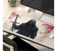 Funny Mouse Pads For Desk Dark Warrior With Sword Amidst Autumn Leaves Mouse Pad Mouse Pad Funny Funny Mousepads