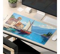 Funny Mouse Pads For Desk Sailing Serenity: A Coastal Church And Yacht Scene Mouse Pad Kawaii Pad Sarcastic