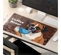 Funny Mouse Pads For Work Boxer Dog Drinking Coffee. Mouse Pad Gaming Mouse Pad Cute Mouse Pad