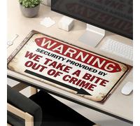 Funny Mouse Pads For Work Warning Security Provided By We Take A Bite Out Of Crime Mouse Pad Gaming Mouse Pad Cute Mouse Pad