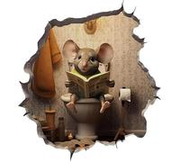 Funny Mouse Wall Decal, Mouse Hole Wall Art Stickers, Realistic 3D Mouse Hole Wall Art Stickers for Wall Corner Decoration DIY Bedroom Living Room Home Decor