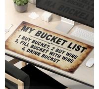 Funny Mousepad My Bucket List: Wine Bucket Fun Mouse Pad Kawaii Mouse Pad Mouse Pads For Desk