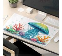 Funny Mousepad Ocean Life: Jellyfish And Turtle In Coral Reef Mouse Pad Kawaii Mouse Pad Mouse Pads For Desk