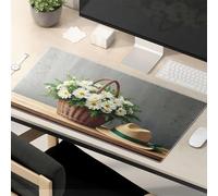 Funny Mousepad Springtime Serenity With Daisies And Hat Mouse Pad Mousepads Fun Desk Accessories