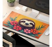 Funny Mousepad Tree Sloth With Flowers: A Cute Nature Scene Mouse Pad Kawaii Mouse Pad Mouse Pads For Desk