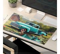 Funny Mousepad Vintage Blue Pickup By The Pond Mouse Pad Funny Mousepads Large Mouse Pad