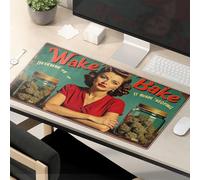 Funny Mousepad Vintage 'Wake & Bake' Advertisement Featuring A Woman Mouse Pad Funny Lunch Mouse Pad Mouse Mat