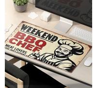 Funny Mousepad Weekend Bbq Chef: Meat Lovers Welcome! Mouse Pad Kawaii Mouse Pad Mouse Pads For Desk