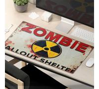 Funny Mousepad Zombie Fallout Shelter Warning Sign Mouse Pad Kawaii Mouse Pad Mouse Pads For Desk
