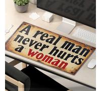 Funny Mousepads A Real Man Never Hurts A Woman Mouse Pad Desk Pads Mouse Pad Funny Work