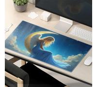 Funny Mousepads For Work Angel Sitting On The Moon In A Blue Dress Mouse Pad Funny Mouse Pads For Desk Funny Desk Accessories F