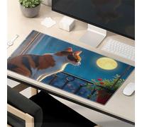 Funny Mousepads For Work Cat Gazing At The Full Moon Mouse Pad Funny Mouse Pads For Desk Funny Desk Accessories F