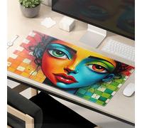 Funny Mousepads For Work Colorful Abstract Portrait: A Bold Artwork Mouse Pad Funny Mouse Pads For Desk Funny Desk Accessories F