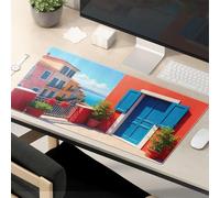Funny Mousepads For Work Colorful Mediterranean View From The Terrace Mouse Pad Funny Mouse Pad Office Desk Mat