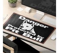 Funny Mousepads For Work Danger: Protected By Pit Bull Mouse Pad Kawaii Desk Accessories Funny Mouse Pad