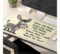 Funny Mousepads For Work Donkey With Caption: After All These Years My Wife Still Thinks I'M Sexy Mouse Pad Cat Desk Accessories Desk Pads