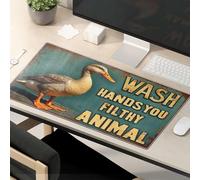 Funny Mousepads For Work Duck Says Wash Hands You Filthy Animal. Mouse Pad Cat Desk Accessories Desk Pads