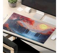 Funny Mousepads For Work Full Moon Over The Autumn Waterfall Mouse Pad Funny Mouse Pads For Desk Funny Desk Accessories F