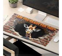 Funny Mousepads For Work Giraffe Breaks Through The Wall Mouse Pad Kawaii Desk Accessories Funny Mouse Pad