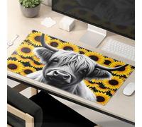 Funny Mousepads For Work Highland Cow In A Sea Of Sunflowers Mouse Pad Kawaii Desk Accessories Funny Mouse Pad