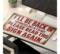 Funny Mousepads For Work I'Ll Be Back In 10 Minutes. Mouse Pad Desk Pad Large Funny Mousepads