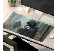 Funny Mousepads For Work Mystical Figure In The Fog With Lamb Mouse Pad Kawaii Mouse Pad Mouse Pads For Desk