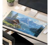 Funny Mousepads For Work Serene Cabin By The Lake And Mountains Mouse Pad Mouse Pad Funny Work Funny Mouse Pads For Desk