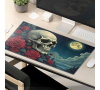 Funny Mousepads For Work Skull And Roses Under The Full Moon Mouse Pad Funny Mouse Pads For Desk Funny Desk Accessories F