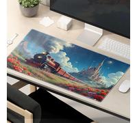 Funny Mousepads For Work Steam Train Journey Through A Flower-Filled Landscape Mouse Pad Mouse Pad Funny Work Funny Mouse Pads For Desk