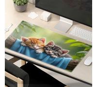Funny Mousepads For Work Two Cute Kittens Sleeping On A Branch Mouse Pad Computer Mat For Desk Motivational Mouse Pad