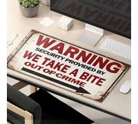 Funny Mousepads For Work Warning Security Provided By We Take A Bite Out Of Crime Mouse Pad Funny Mousepad Office Desk Mat