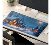 Funny Mousepads For Work Winter Wonderland: A Snowy Night In The Village Mouse Pad Kawaii Desk Accessories Funny Mouse Pad